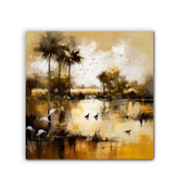 Starry Night Landscape Wrapped Canvas